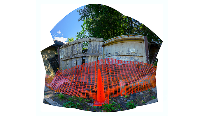 "Collapsed Garage" 24" X 80" archival inkjet print