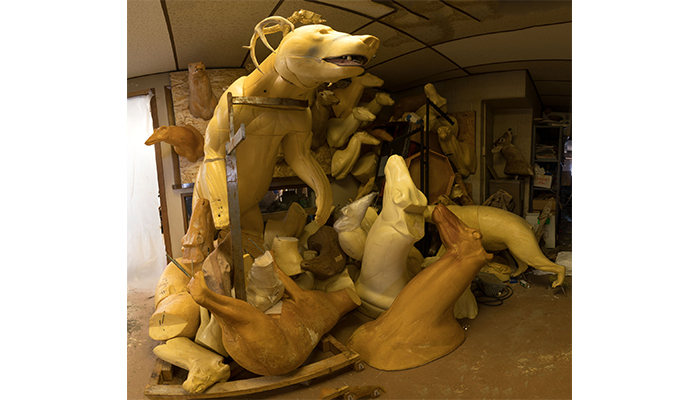 "Taxidermy Forms - left view" taxidermy shop, photo by Alan Powell 2017