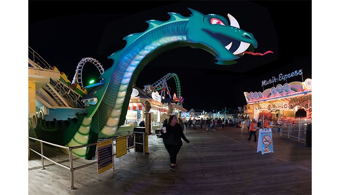 "Dragon over the Boardwalk" Morey's Piers at Night, Wildwood New Jersey, photo by Alan Powell , 2017