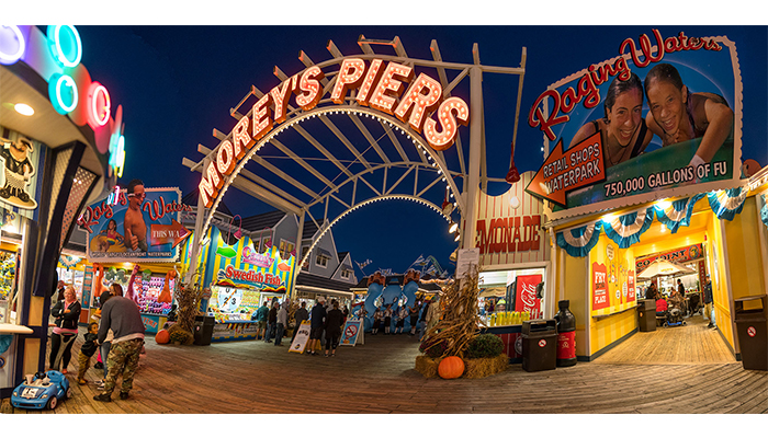 Morey's Piers at Night, Wildwood, New Jersey, photo by Alan Powell, 2017