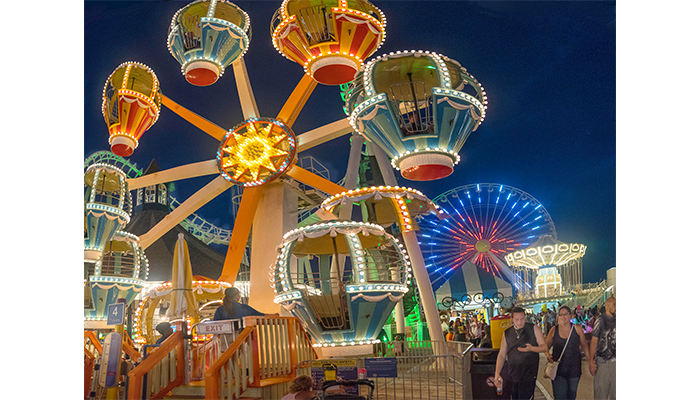 "Small Ferris Wheel" Morey's Piers at night Wildwood New Jersey, photo by Alan Powell, 2017